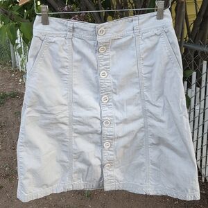 Eddie Bauer Vintage Khaki Cotton Button Down Skirt Womens Size 4 EUC